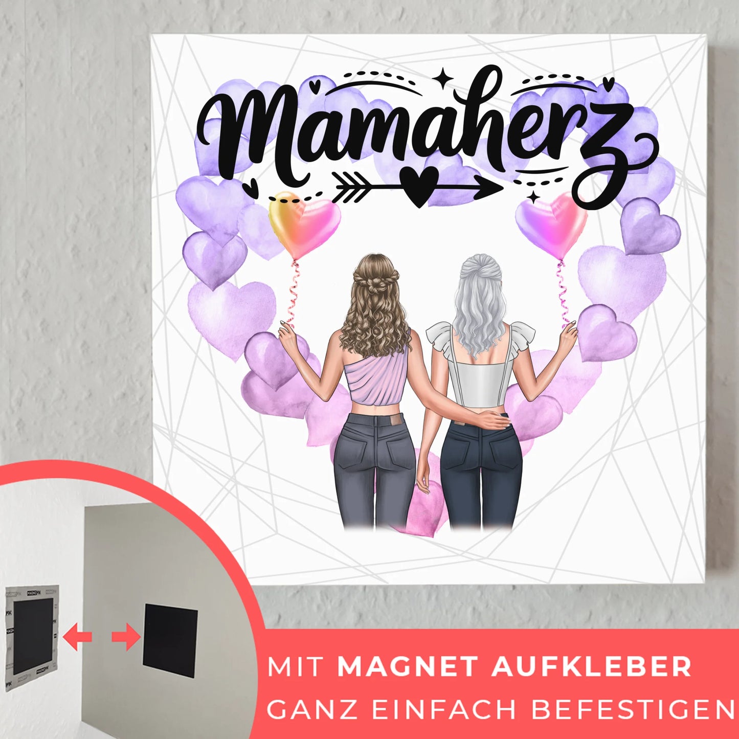 Mama Plakat Fotoboard Personalisierbar mit Namen & Wunschtext