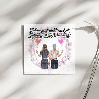 Personalisiertes Fotoboard Mama Plakat - mit 2 Clipart Frauen, Namen & Wunschtext