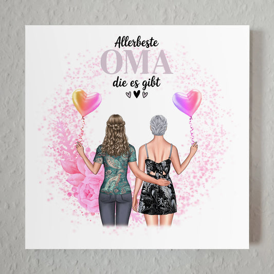 Oma Plakat Fotoboard Personalisierbar Allerbeste Oma mit 2 Clipart Namen & Spruch