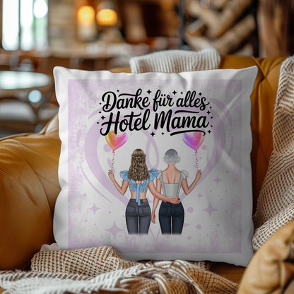 Personalisiertes Kissen Für Mama Danke für alles Hotel Mama mit Namen & Spruch