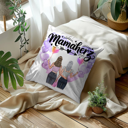 Kissen Für Mama Und Papa mit 2 Clipart Frauen & Namen