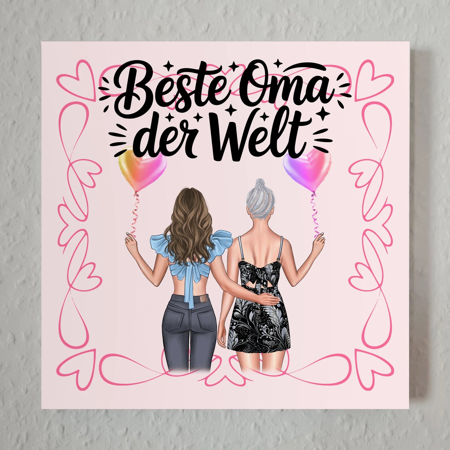 Personalisiertes Oma Plakat Fotoboard Beste Oma mit Namen & Spruch