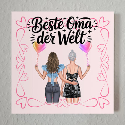 Personalisiertes Oma Plakat Fotoboard Beste Oma mit Namen & Spruch
