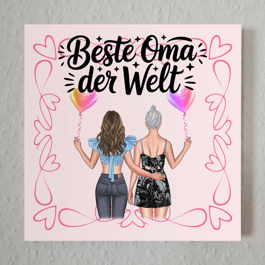 Personalisiertes Oma Plakat Fotoboard Beste Oma mit Namen & Spruch