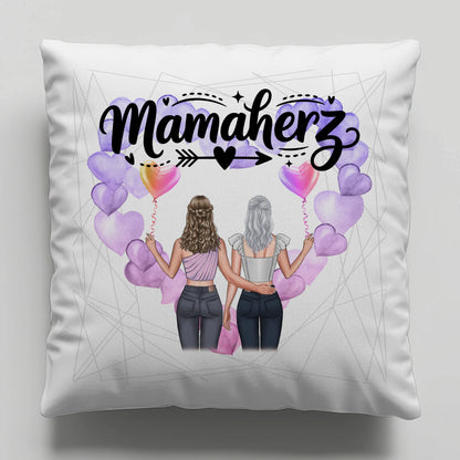 Kissen Für Mama Und Papa mit 2 Clipart Frauen & Namen