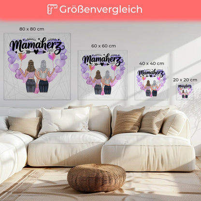 Mama Plakat Leinwand mit 2 Clipart Frauen und Namen