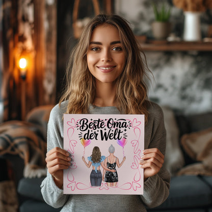 Personalisiertes Oma Plakat Fotoboard Beste Oma mit Namen & Spruch