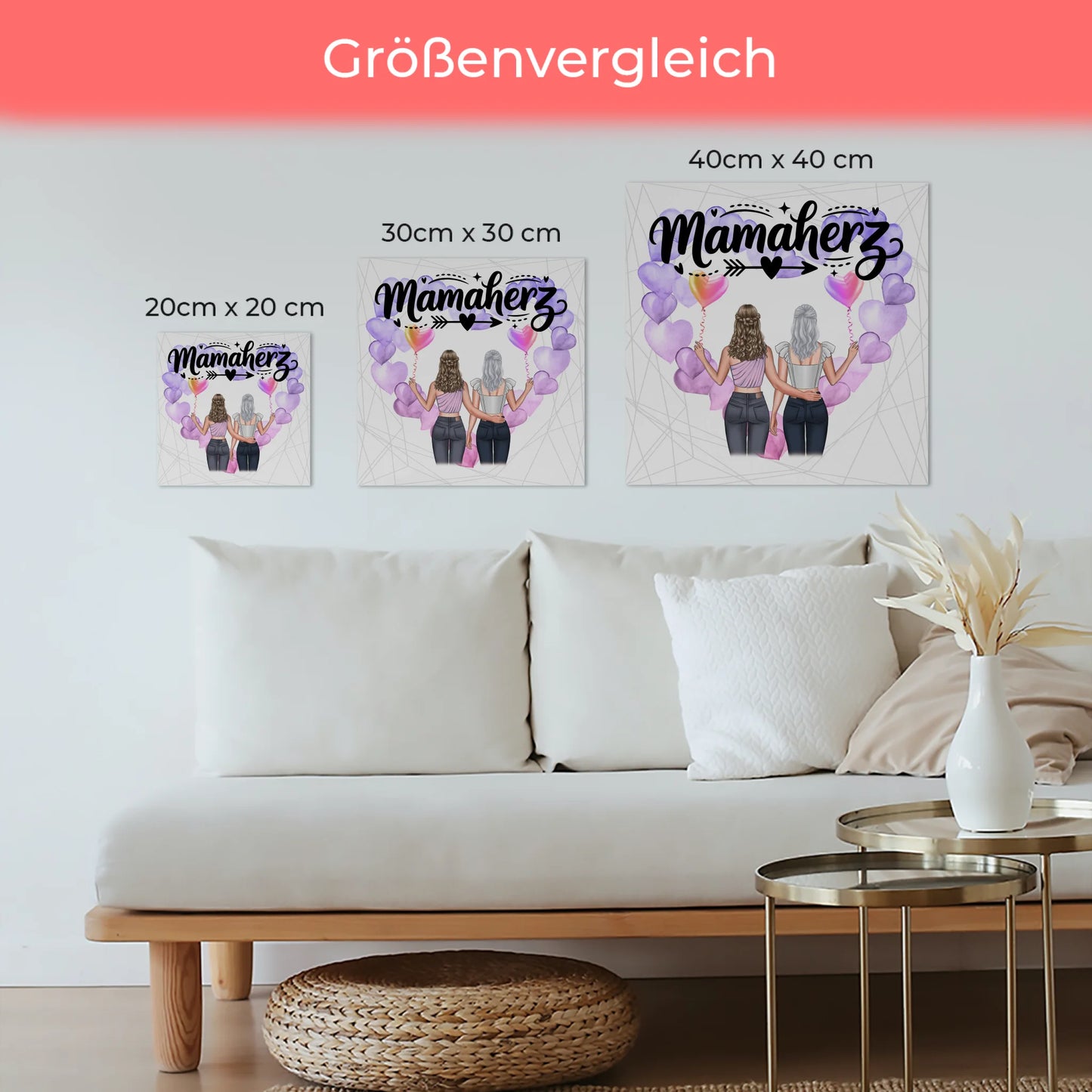 Mama Plakat Fotoboard Personalisierbar mit Namen & Wunschtext