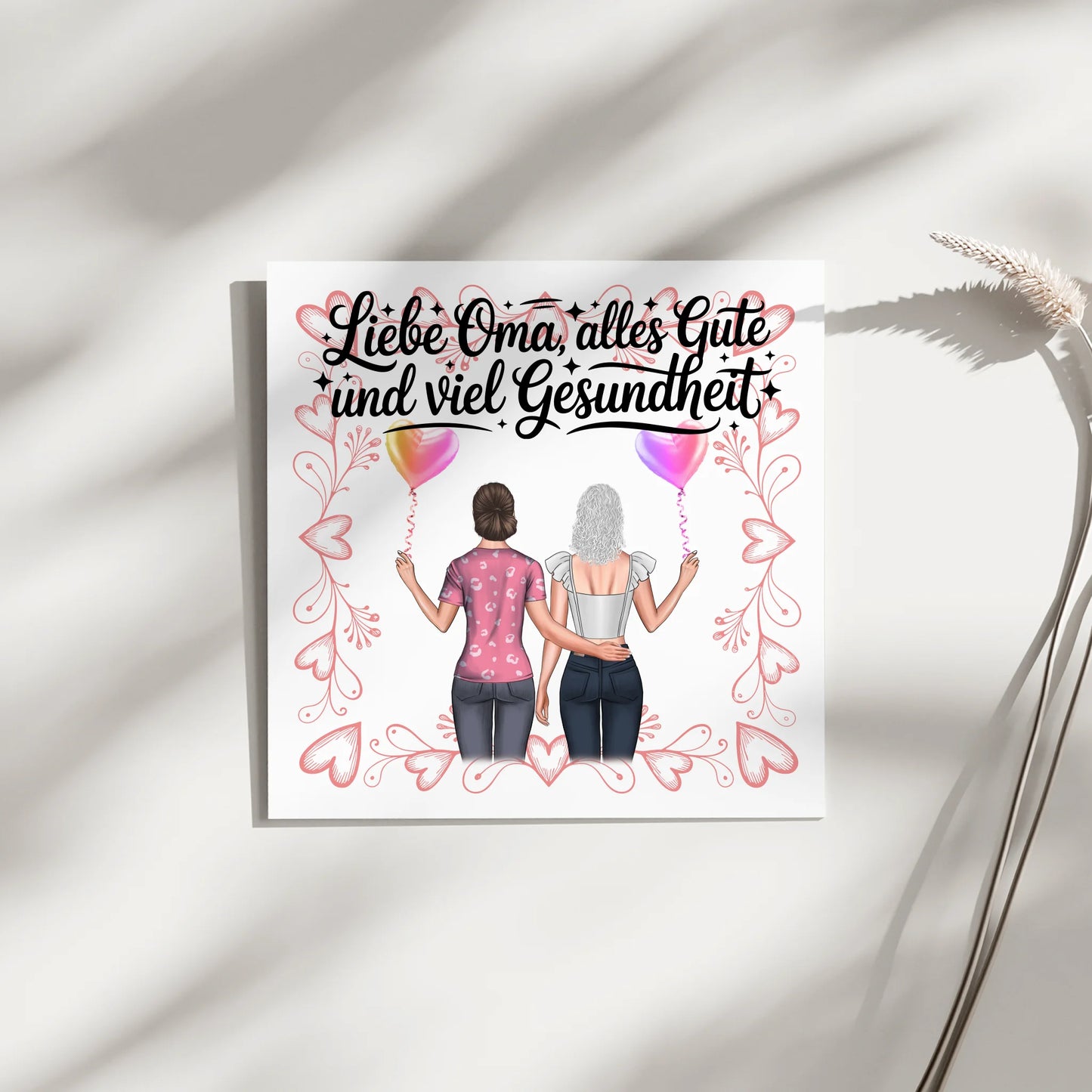Oma Plakat Fotoboard personalisiert mit 2 Clipart Frauen & Namen