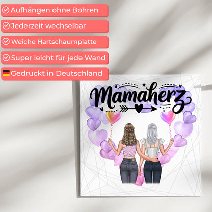 Mama Plakat Fotoboard Personalisierbar mit Namen & Wunschtext