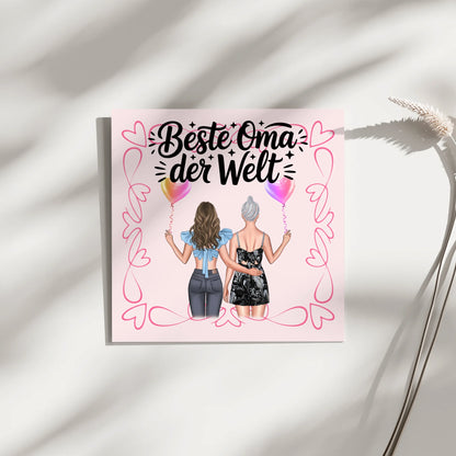 Personalisiertes Oma Plakat Fotoboard Beste Oma mit Namen & Spruch