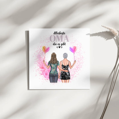 Oma Plakat Fotoboard Personalisierbar Allerbeste Oma mit 2 Clipart Namen & Spruch