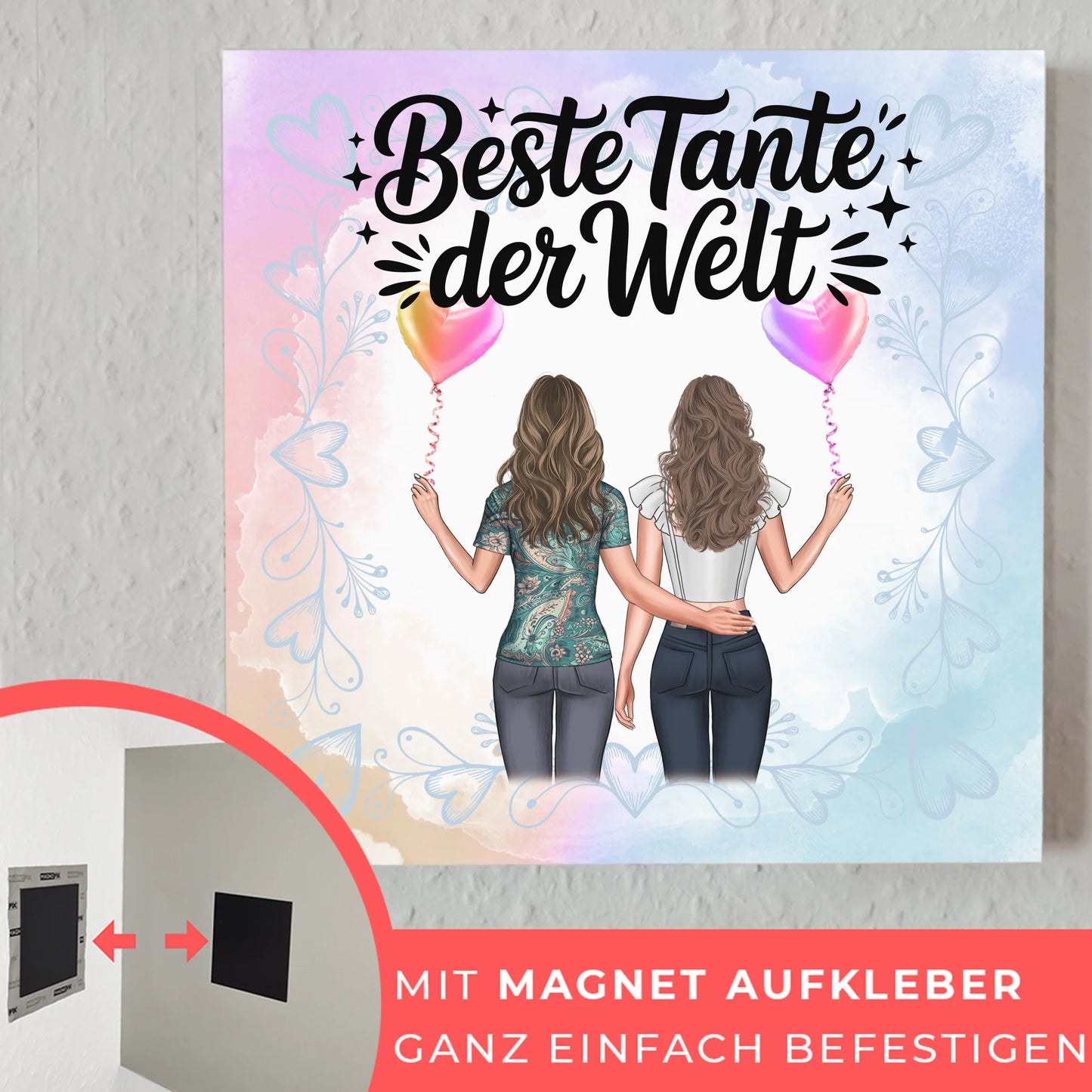 Poster Magnetisch Beste Tante Der Welt mit Wunschtext