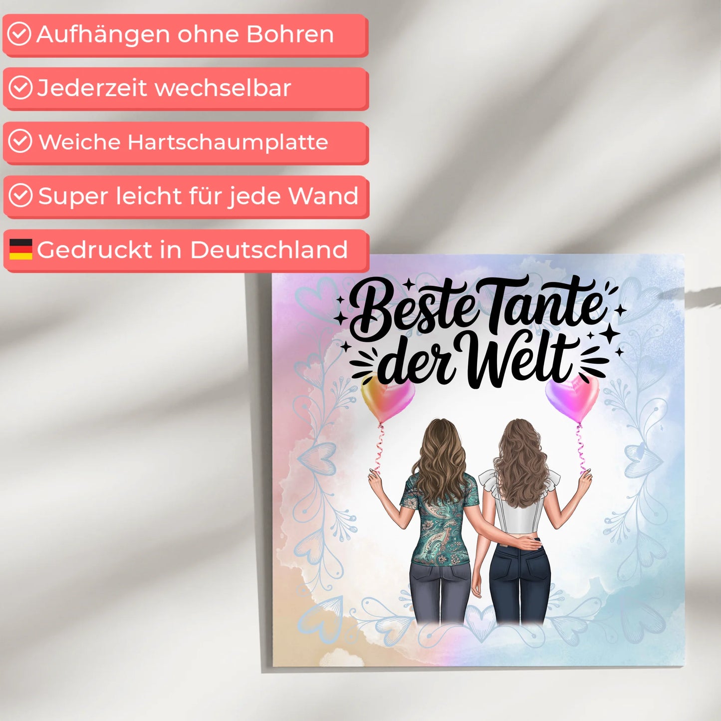 Poster Magnetisch Beste Tante Der Welt mit Wunschtext