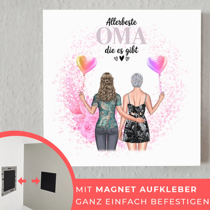 Oma Plakat Fotoboard Personalisierbar Allerbeste Oma mit 2 Clipart Namen & Spruch