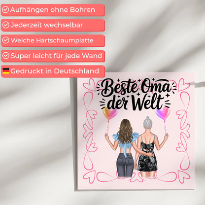 Personalisiertes Oma Plakat Fotoboard Beste Oma mit Namen & Spruch