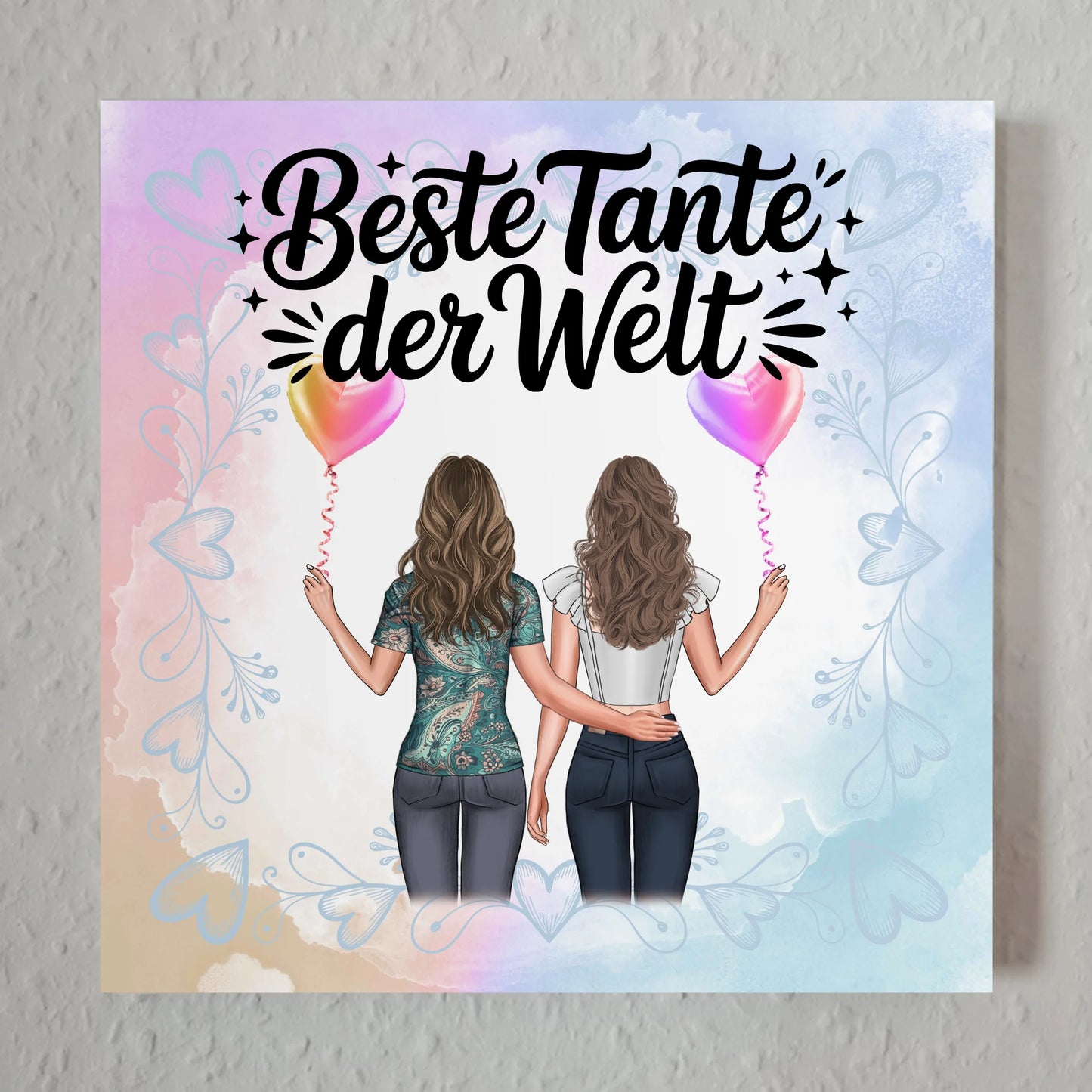 Poster Magnetisch Beste Tante Der Welt mit Wunschtext