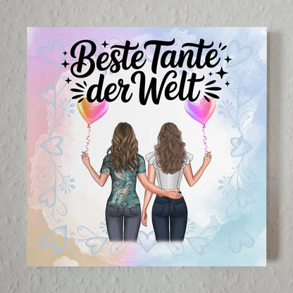 Poster Magnetisch Beste Tante Der Welt mit Wunschtext