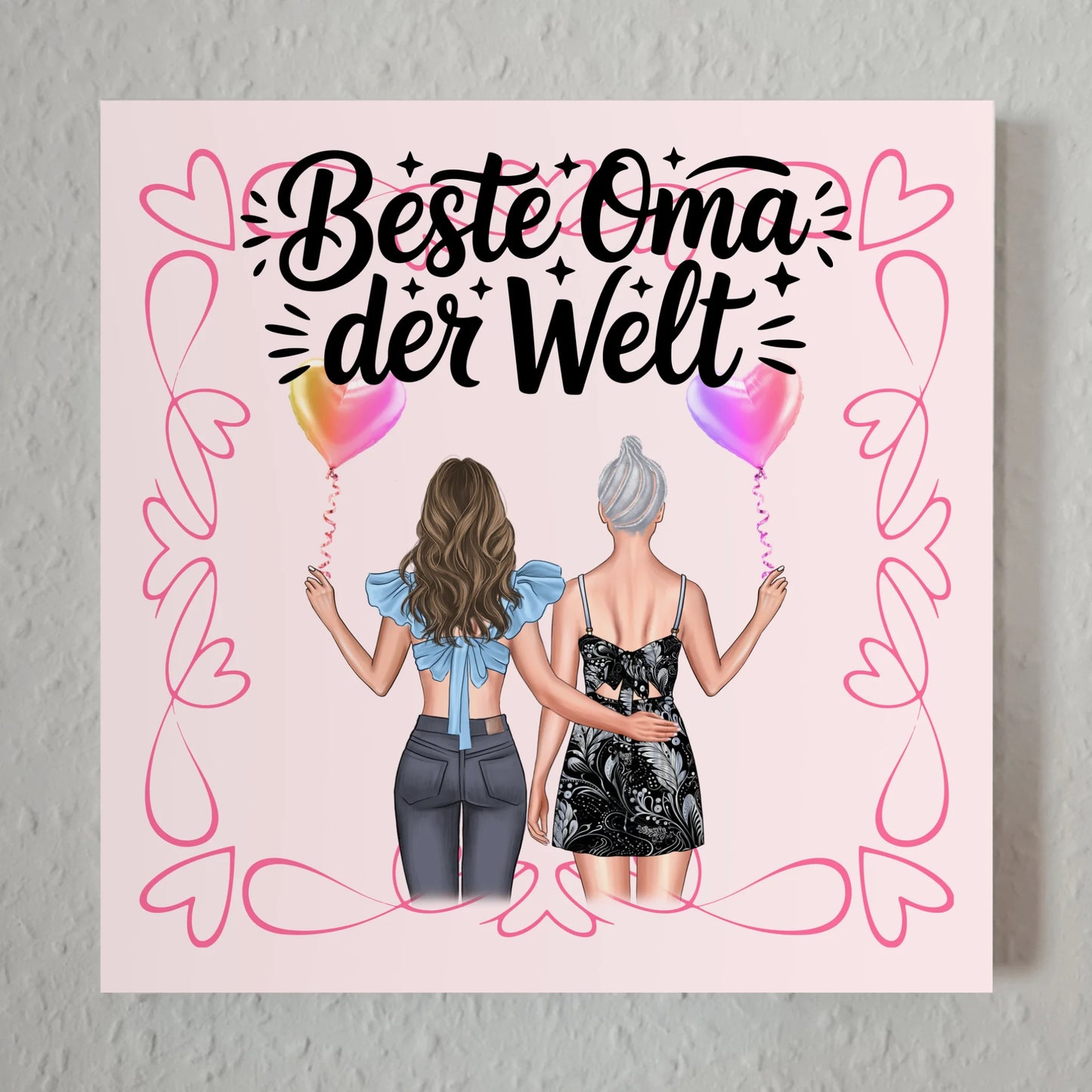 Personalisiertes Oma Plakat Fotoboard Beste Oma mit Namen & Spruch