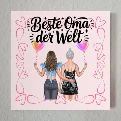Personalisiertes Oma Plakat Fotoboard Beste Oma mit Namen & Spruch