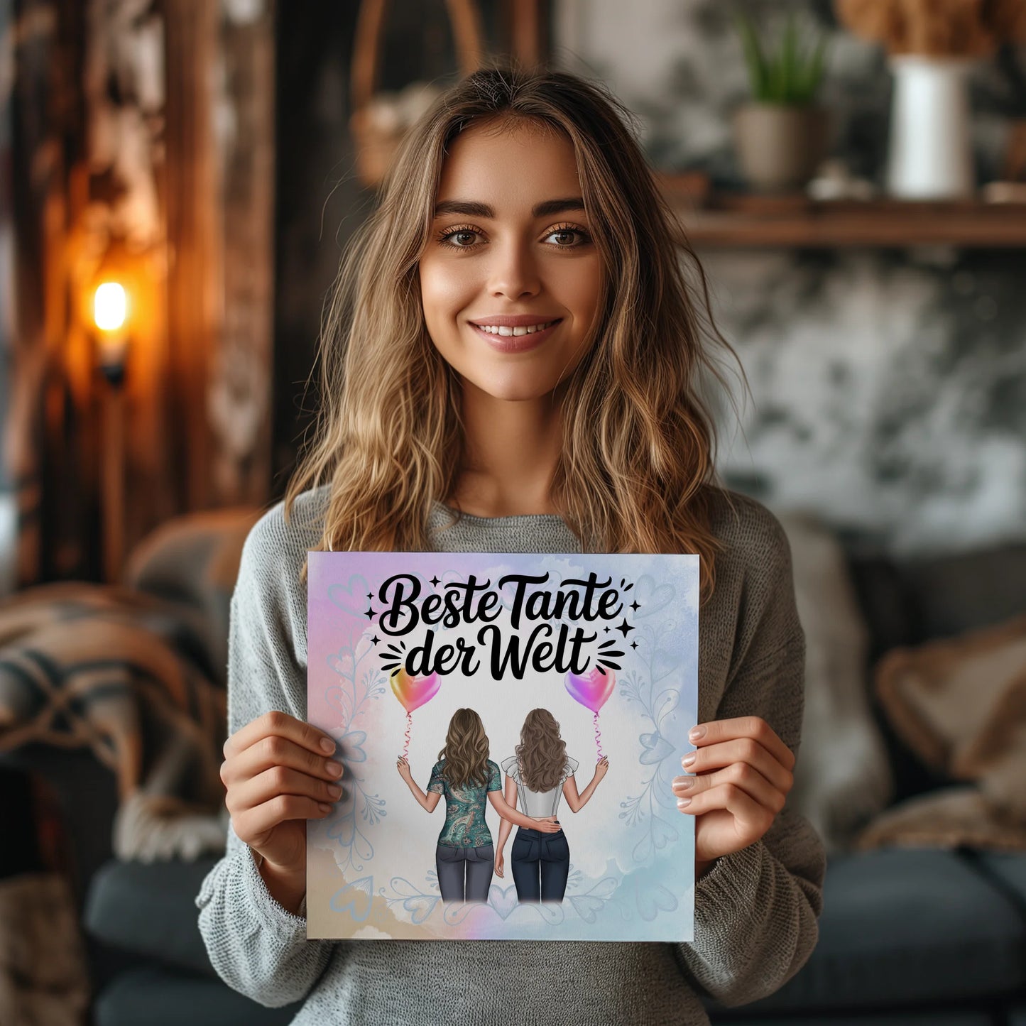 Poster Magnetisch Beste Tante Der Welt mit Wunschtext