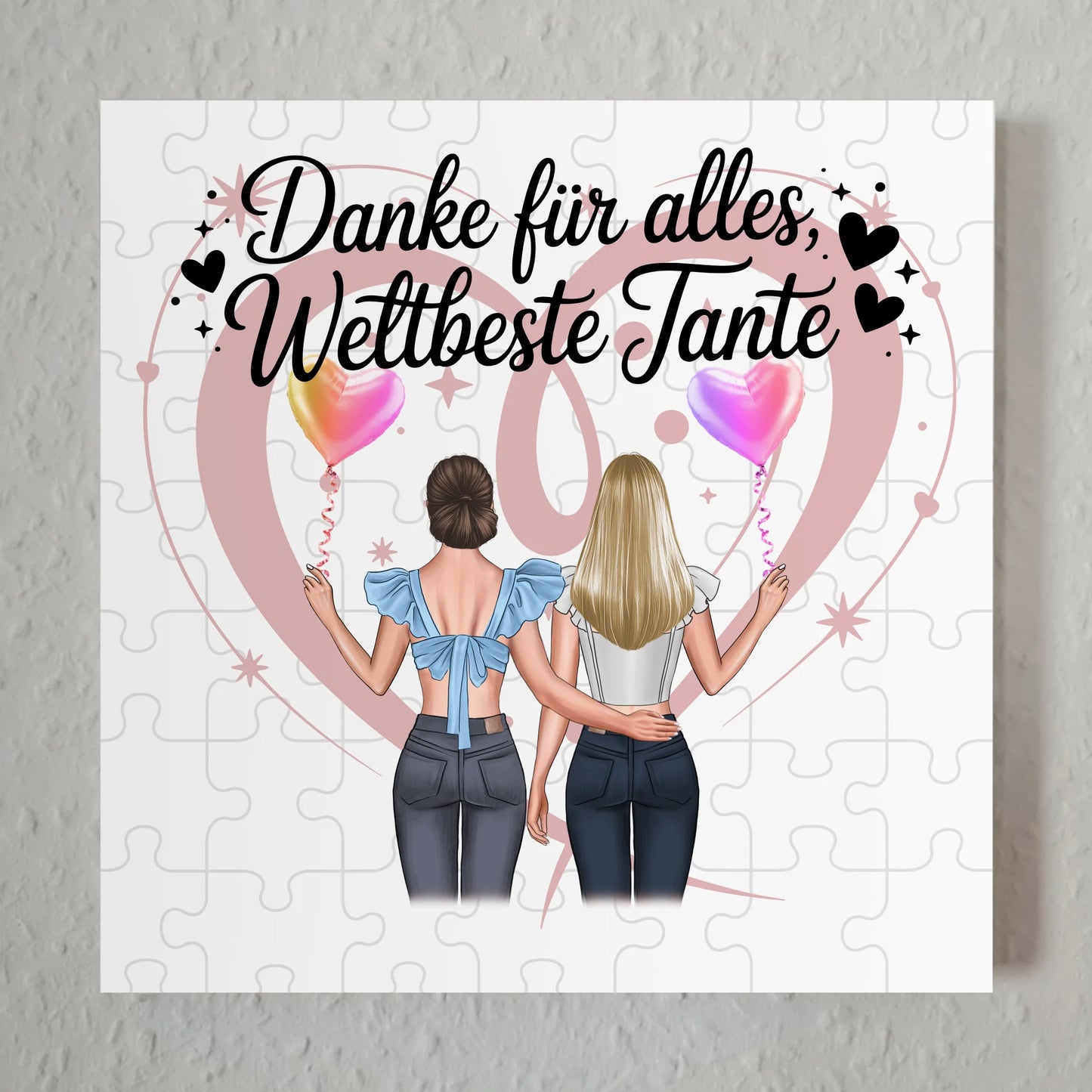 Magnetposter Tante - Beste Nichte danke für alles, 2 Frauen Clipart, Namen & Spruch