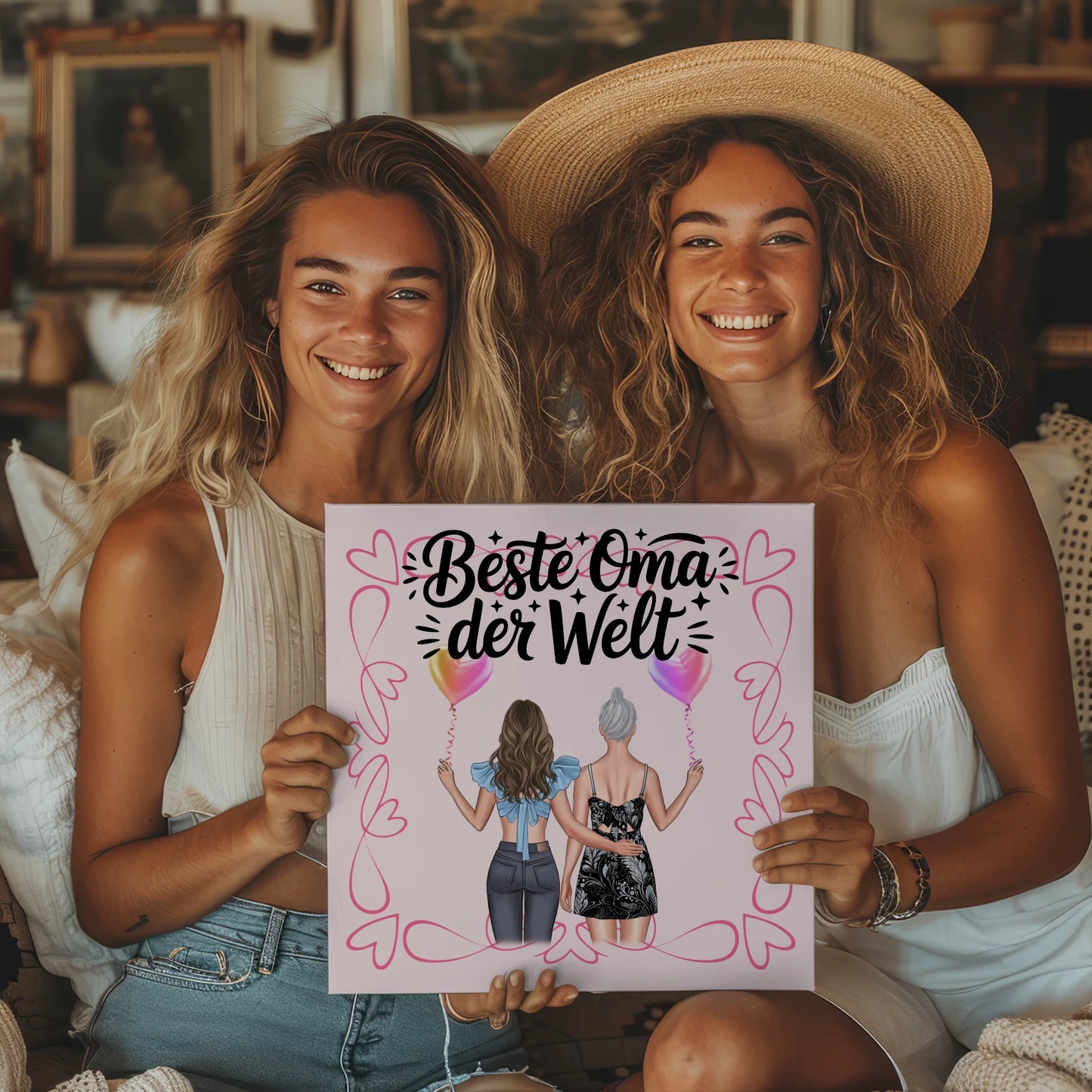 Personalisiertes Oma Plakat Fotoboard Beste Oma mit Namen & Spruch