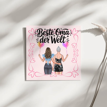 Personalisiertes Oma Plakat Fotoboard Beste Oma mit Namen & Spruch