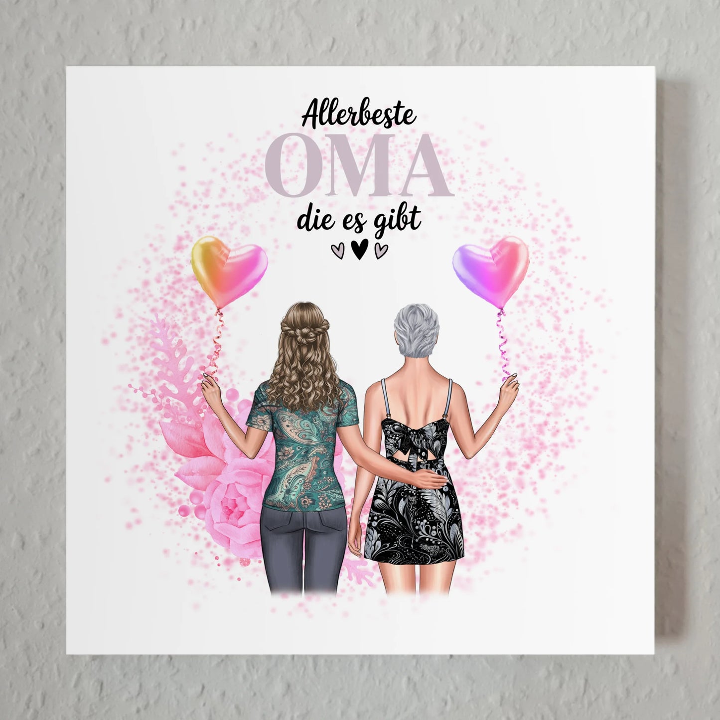 Oma Plakat Fotoboard Personalisierbar Allerbeste Oma mit 2 Clipart Namen & Spruch