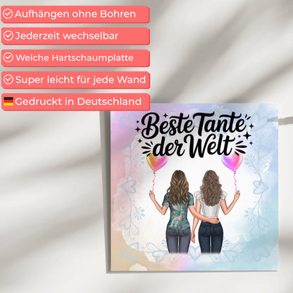 Poster Magnetisch Beste Tante Der Welt mit Wunschtext