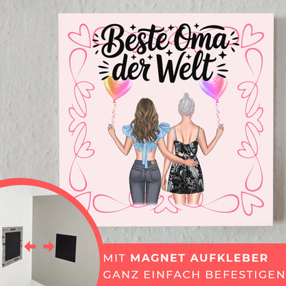 Personalisiertes Oma Plakat Fotoboard Beste Oma mit Namen & Spruch