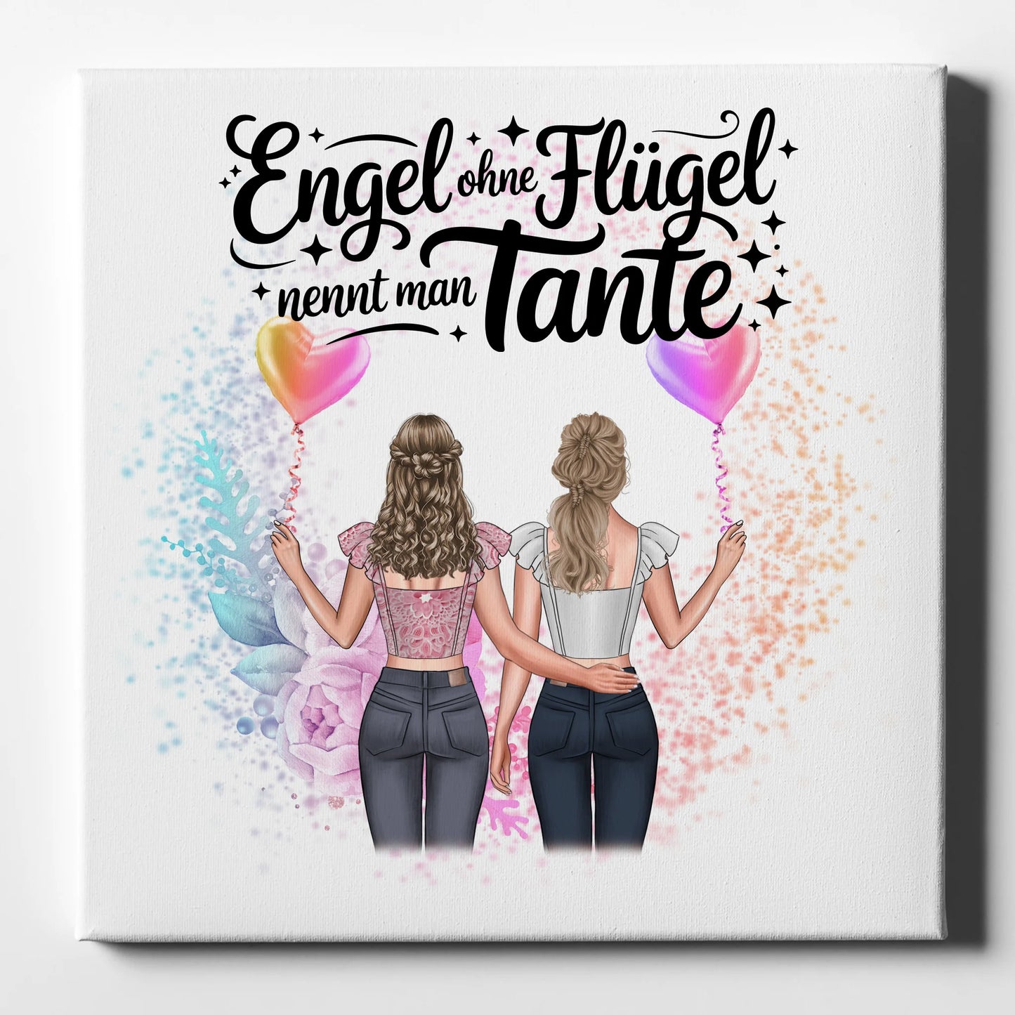 Personalisierte Leinwand Tante Bruder ist ein Engel mit 2 Clipart Frauen Namen Spruch