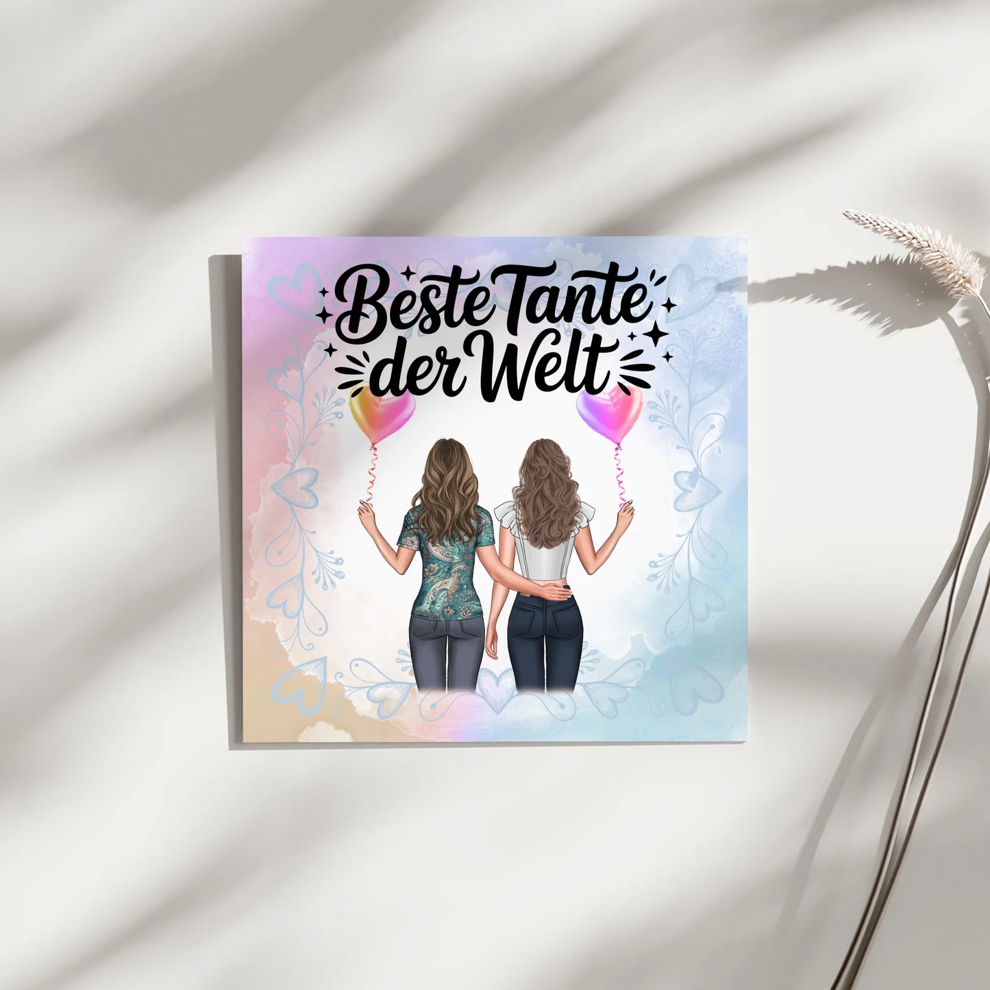 Personalisierte Leinwand Wandbild Beste Tante der Welt