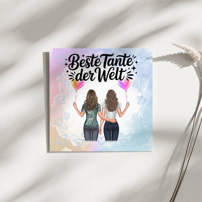 Personalisierte Leinwand Wandbild Beste Tante der Welt