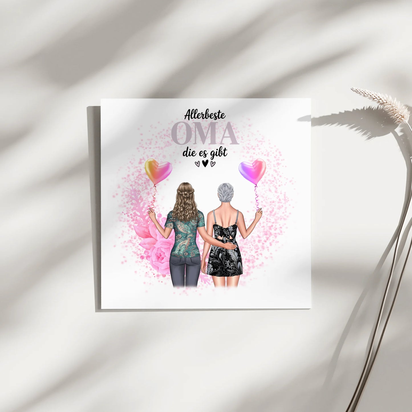 Oma Plakat Fotoboard Personalisierbar Allerbeste Oma mit 2 Clipart Namen & Spruch