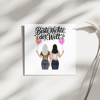 Magnetisches Fotoboard Wandbild Beste Nichte mit Namen & Wunschtext