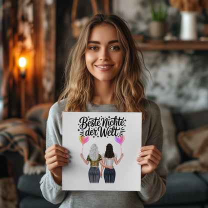 Magnetisches Fotoboard Wandbild Beste Nichte mit Namen & Wunschtext