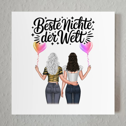 Magnetisches Fotoboard Wandbild Beste Nichte mit Namen & Wunschtext