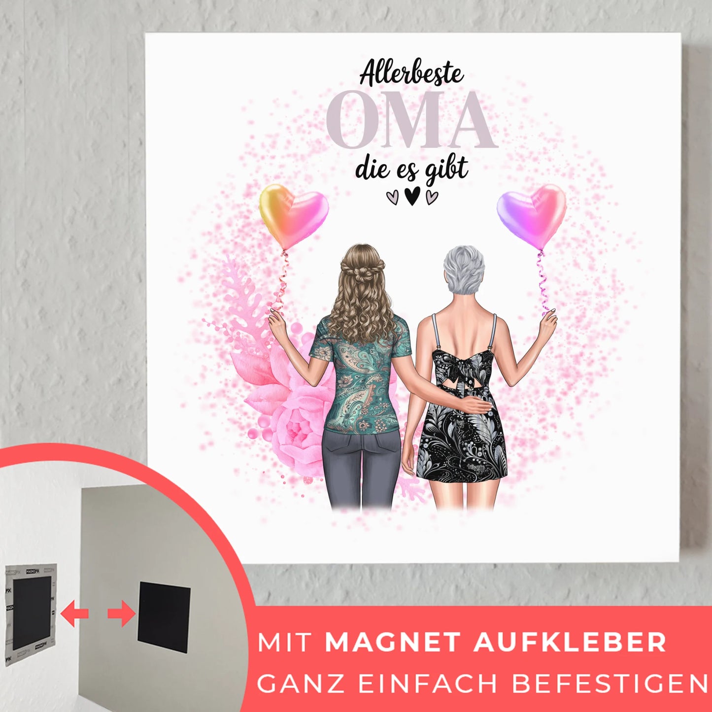 Oma Plakat Fotoboard Personalisierbar Allerbeste Oma mit 2 Clipart Namen & Spruch