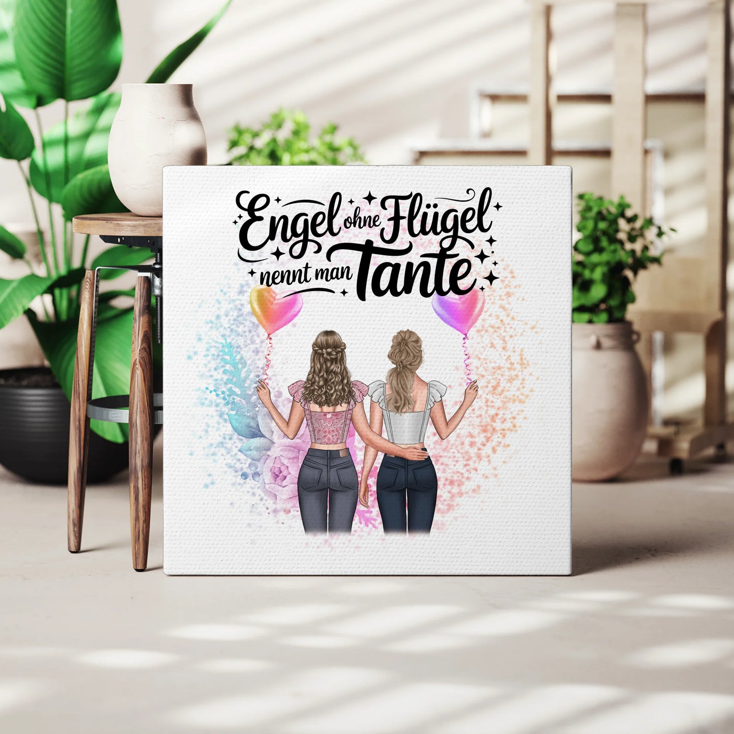 Personalisierte Leinwand Tante Bruder ist ein Engel mit 2 Clipart Frauen Namen Spruch