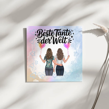 Poster Magnetisch Beste Tante Der Welt mit Wunschtext