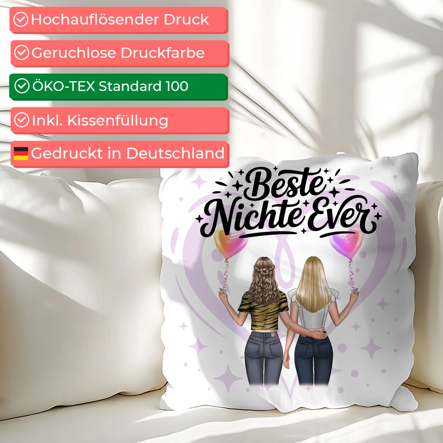 Kissen Mit Namen Nichte Beste Nichte Ever 2 Clipart Frauen Hintergrundbild & Wunschtext