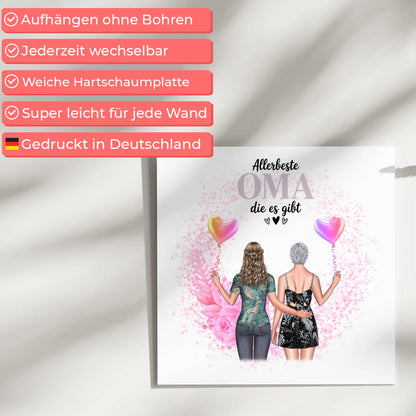 Oma Plakat Fotoboard Personalisierbar Allerbeste Oma mit 2 Clipart Namen & Spruch