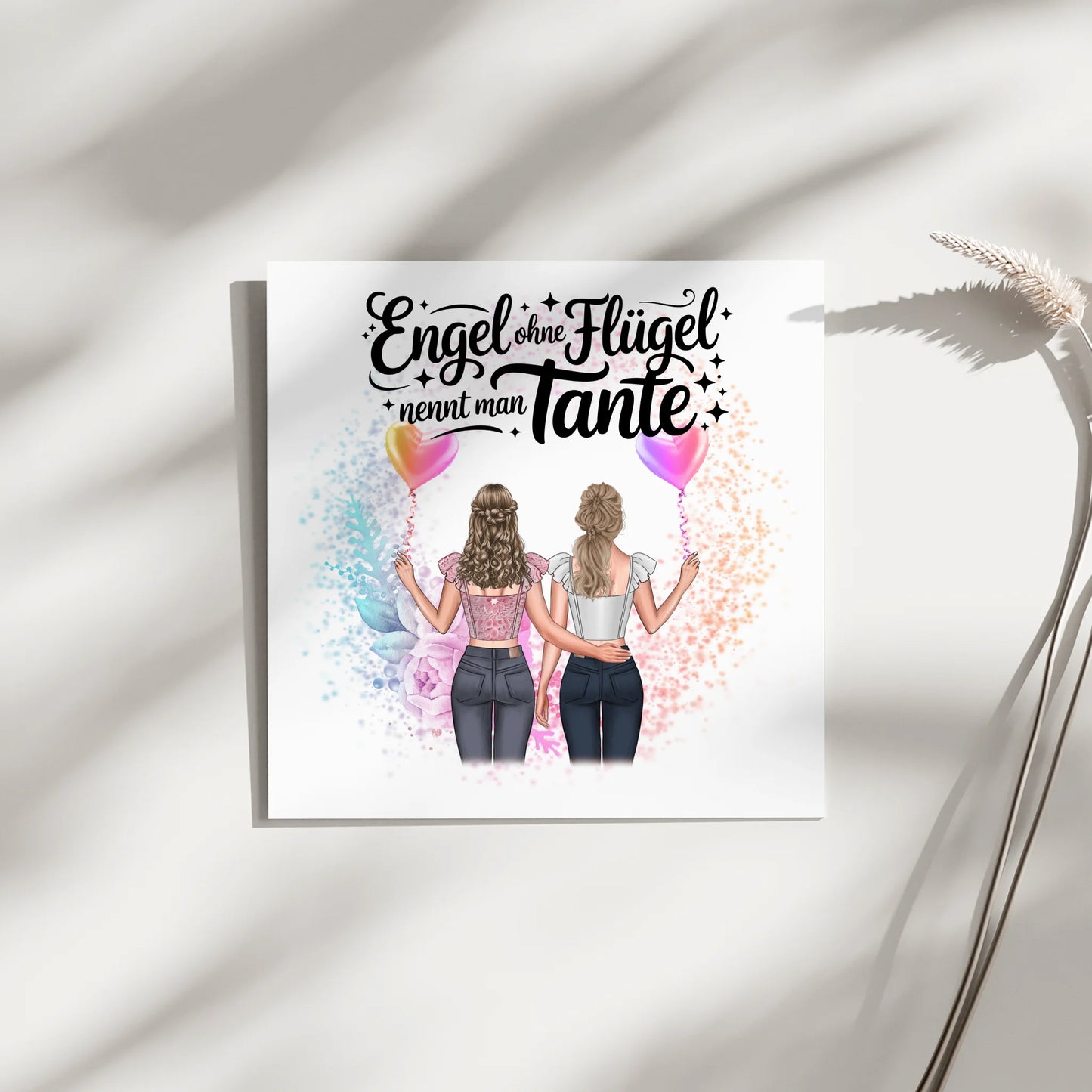 Personalisierte Leinwand Tante Bruder ist ein Engel mit 2 Clipart Frauen Namen Spruch