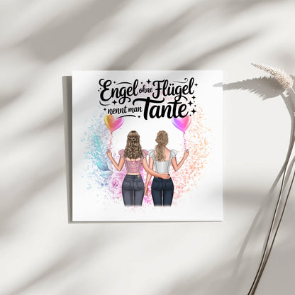 Personalisierte Leinwand Tante Bruder ist ein Engel mit 2 Clipart Frauen Namen Spruch