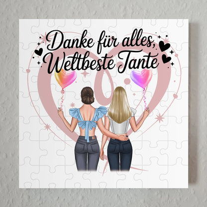 Magnetposter Tante - Beste Nichte danke für alles, 2 Frauen Clipart, Namen & Spruch