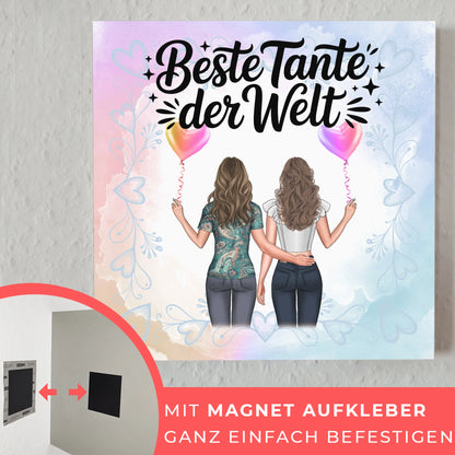 Poster Magnetisch Beste Tante Der Welt mit Wunschtext