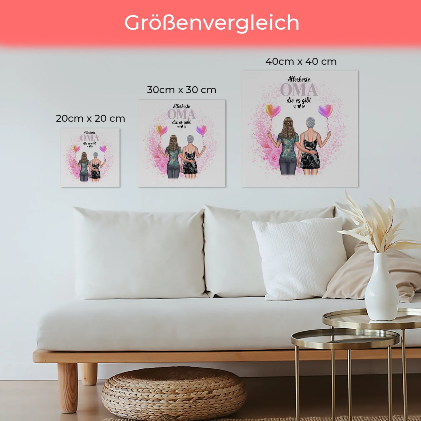 Oma Plakat Fotoboard Personalisierbar Allerbeste Oma mit 2 Clipart Namen & Spruch