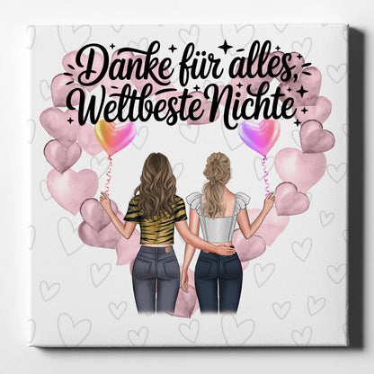 Leinwand Personalisiert Beste Nichte danke für alles 2 Clipart Frauen Namen & Spruch