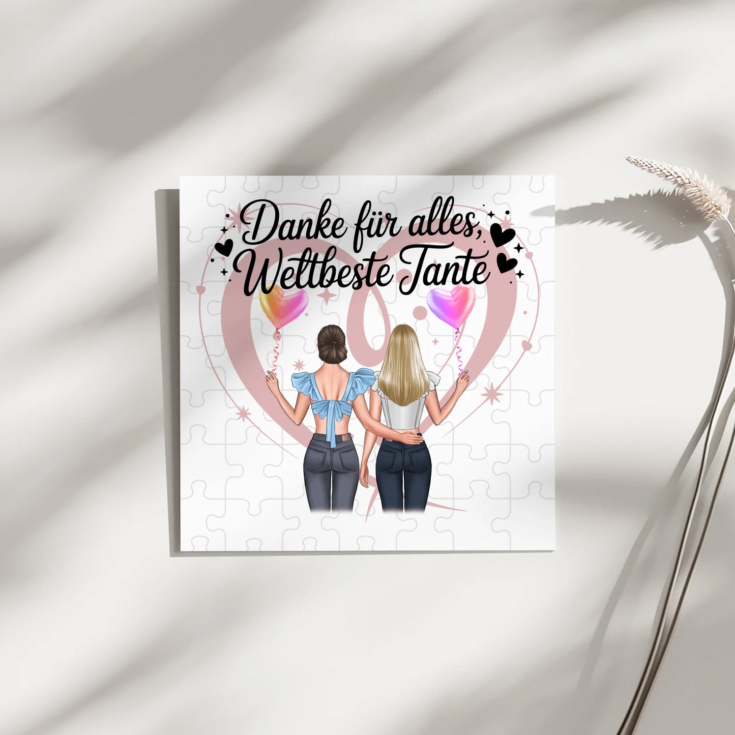 Magnetposter Tante - Beste Nichte danke für alles, 2 Frauen Clipart, Namen & Spruch